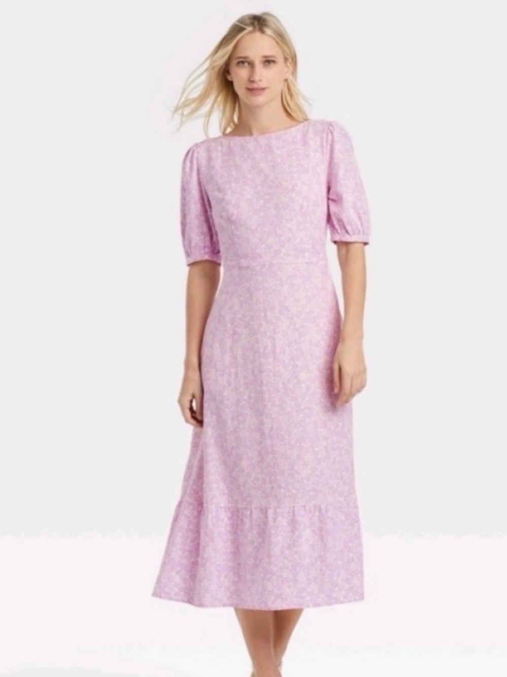 Who What Wear Floral Midi to Maxi Dress in Purple